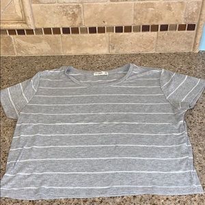 COTTON ON GREY STRIPED CROP TOP SIZE LARGE